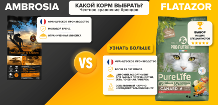 Flatazor или Ambrosia: какой французский корм выбрать?